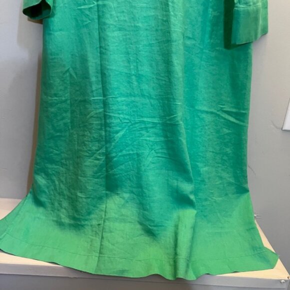 J. Jill Love Linen Shirt Dress Ocean Green Button Down Midi, Size M, NEW - Picture 9 of 12